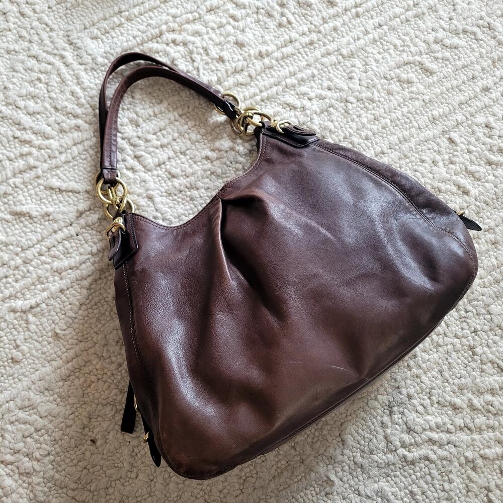 Vtg Coach Maggie Hobo Bag Brown Leather  G1082-15742